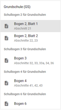 Beispieldarstellung Primärnavigation für Schulart GS